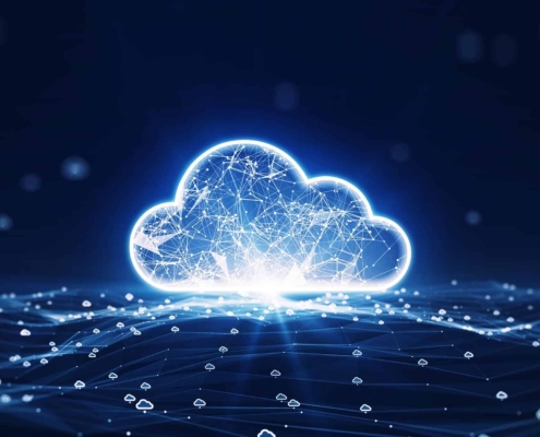 Image of a digital cloud network.